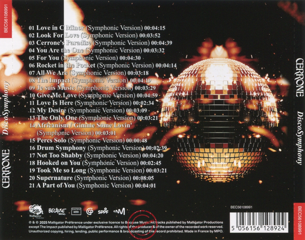 Audio CD: Cerrone (2025) Disco Symphony Audio CD: Cerrone (2025) Disco Symphony