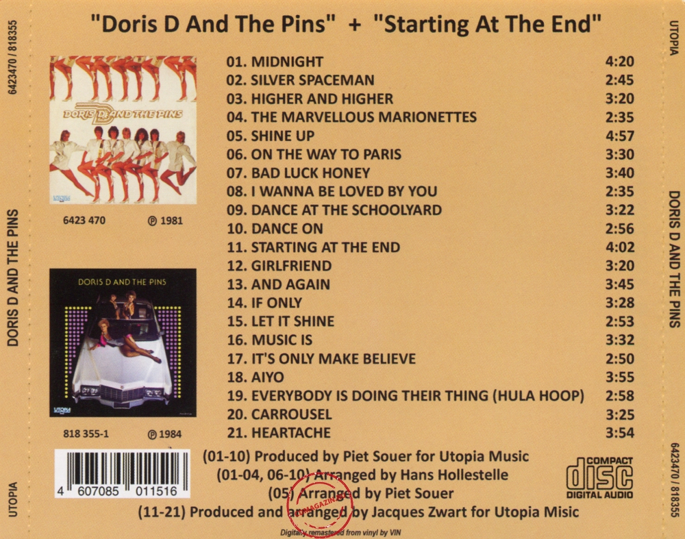 Audio CD: Doris D & The Pins (1981) Doris D And The Pins + Starting At The End