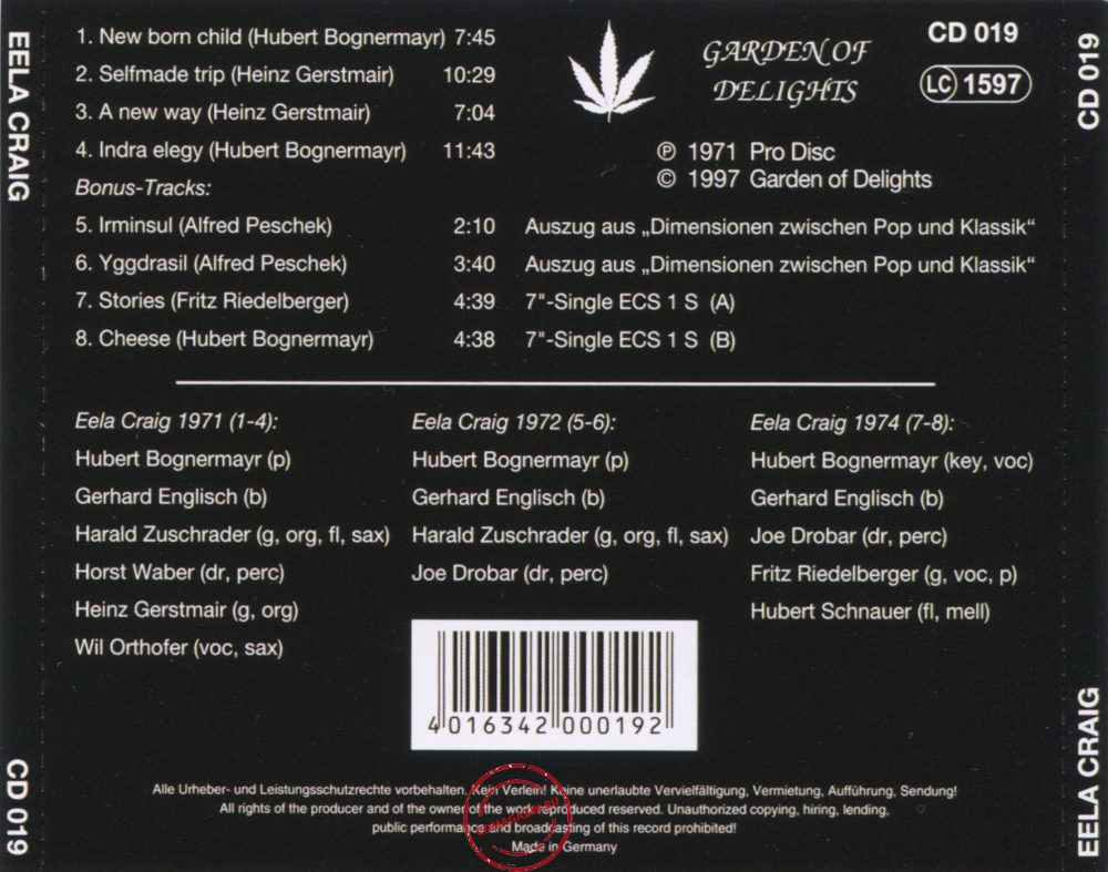 Audio CD: Eela Craig (1971) Eela Craig Audio CD: Eela Craig (1971) Eela Craig