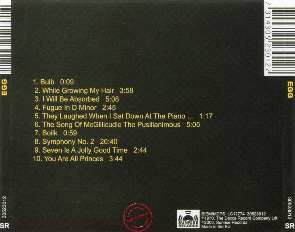 Audio CD: Egg (2) (1970) Egg Audio CD: Egg (2) (1970) Egg