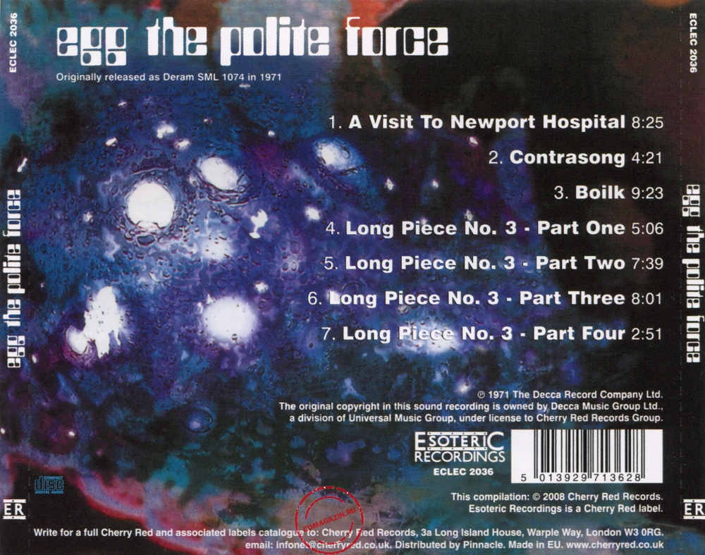 Audio CD: Egg (2) (1971) The Polite Force Audio CD: Egg (2) (1971) The Polite Force