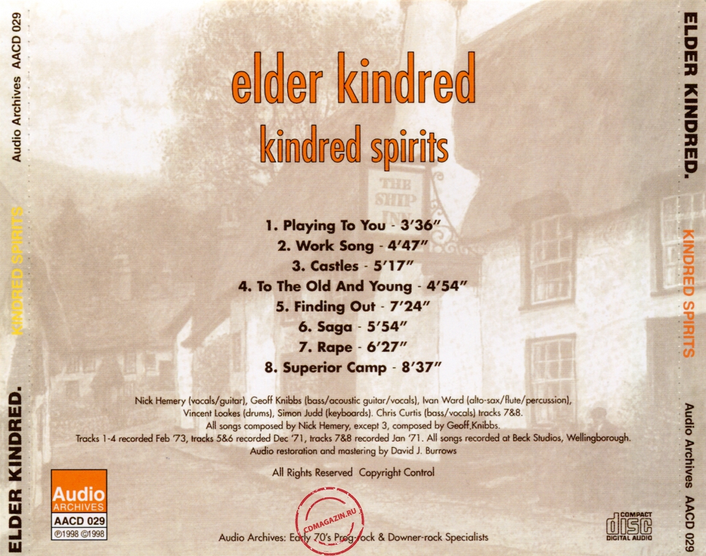 Audio CD: Elder Kindred (1971) Kindred Spirits