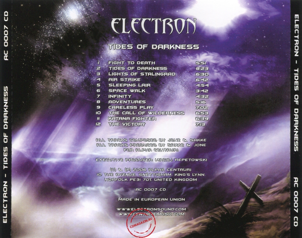 Audio CD: Electron (2) (2006) Tides Of Darkness Audio CD: Electron (2) (2006) Tides Of Darkness