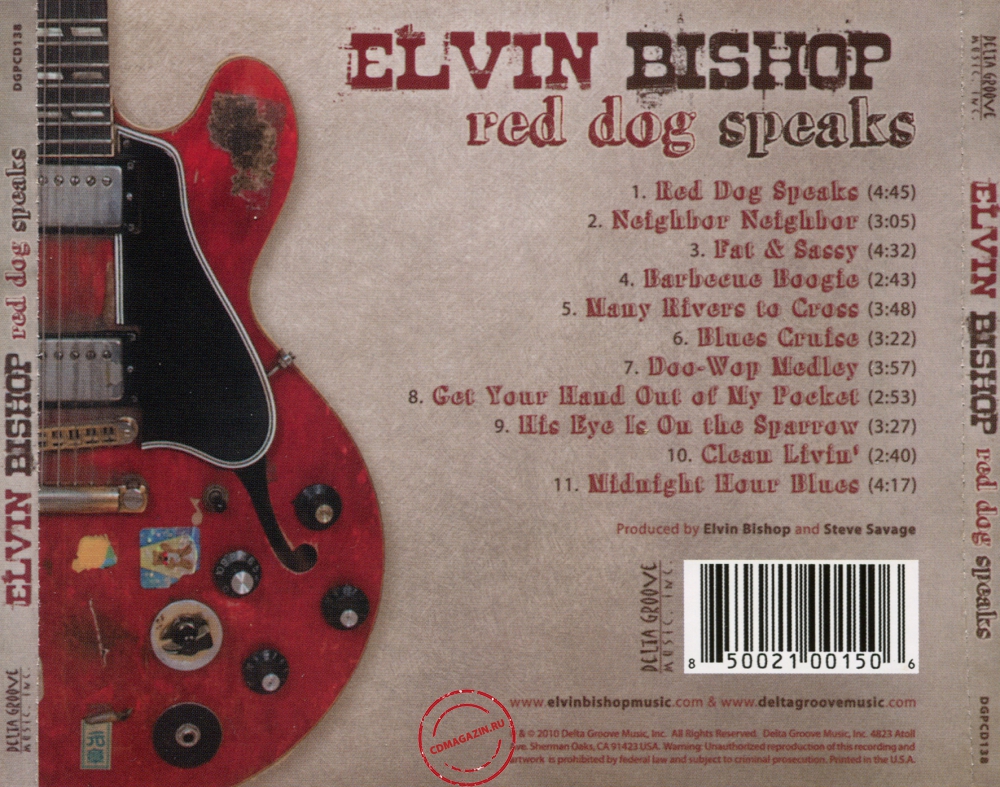 Audio CD: Elvin Bishop (2010) Red Dog Speaks