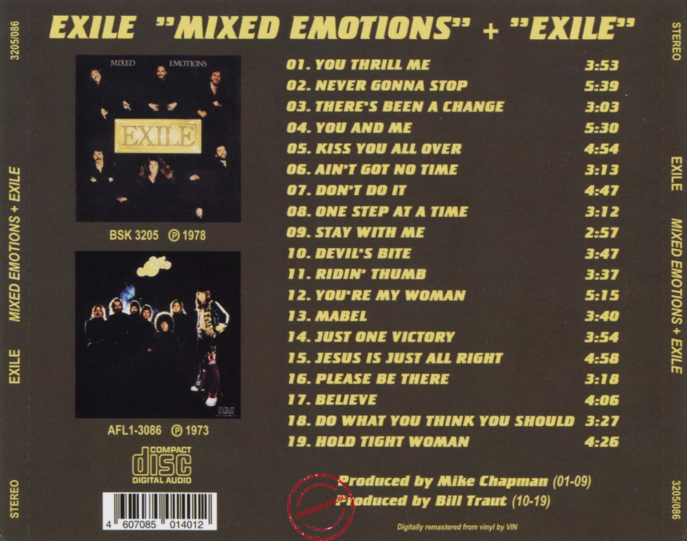 Audio CD: Exile (7) (1978) Mixed Emotions + Exile Audio CD: Exile (7) (1978) Mixed Emotions + Exile