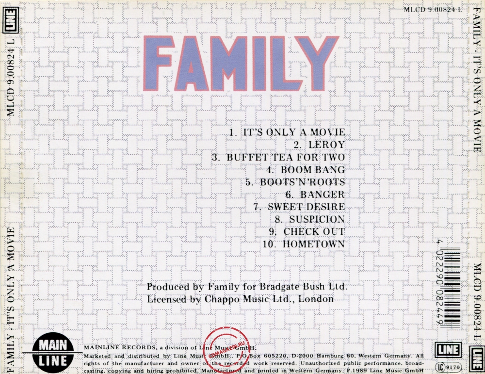 Audio CD: Family (6) (1973) It's Only A Movie Audio CD: Family (6) (1973) It's Only A Movie