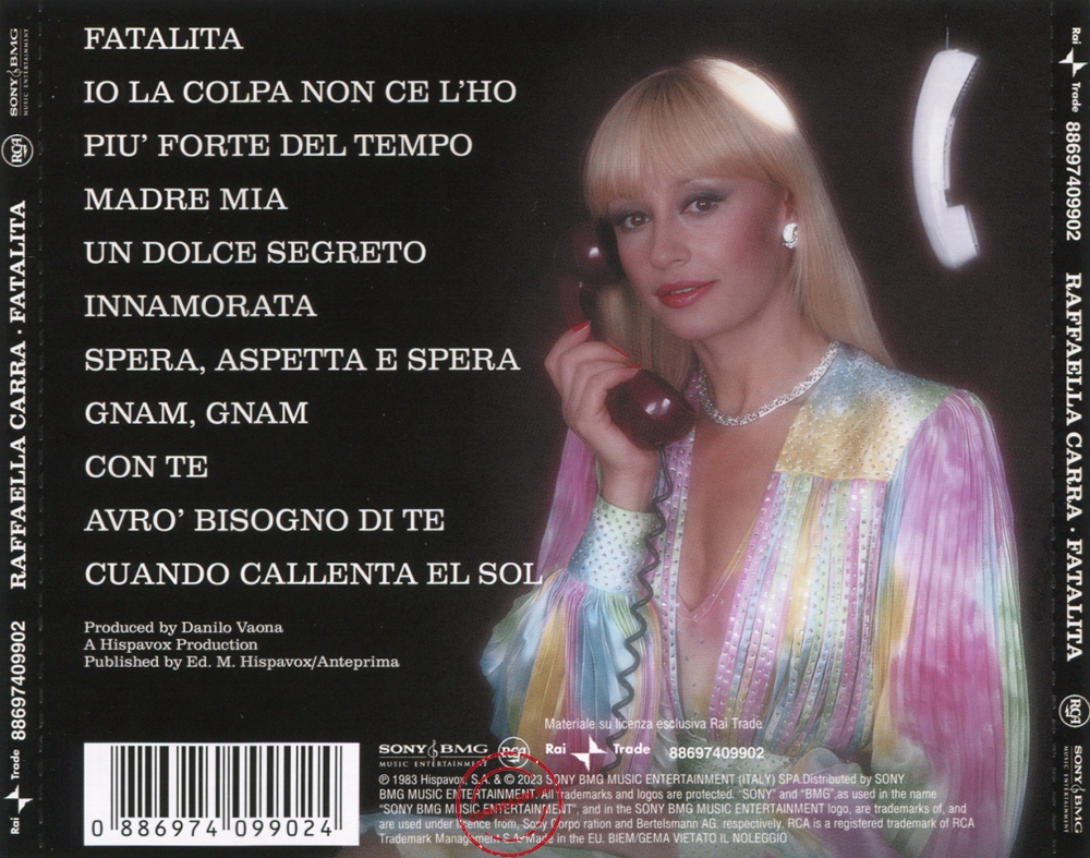 Audio CD: Raffaella Carra (1983) Fatalita'
