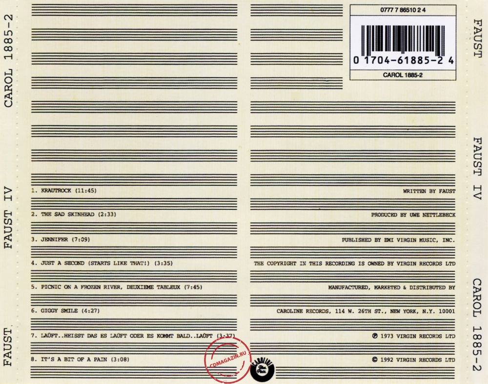 Audio CD: Faust (1973) Faust IV