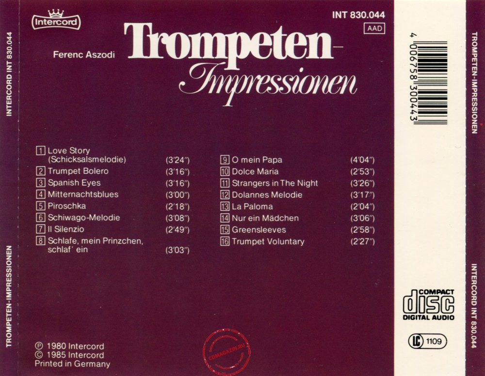 Audio CD: Ferenc Aszodi (1980) Trompeten-Impressionen