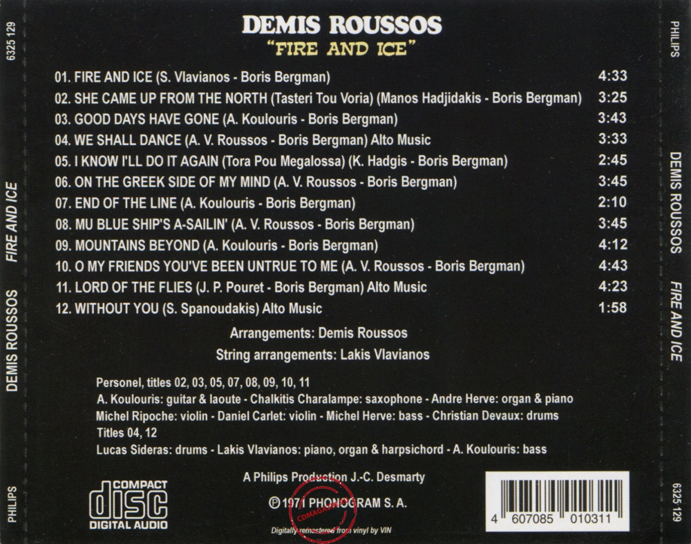 Audio CD: Demis Roussos (1971) Fire And Ice Audio CD: Demis Roussos (1971) Fire And Ice
