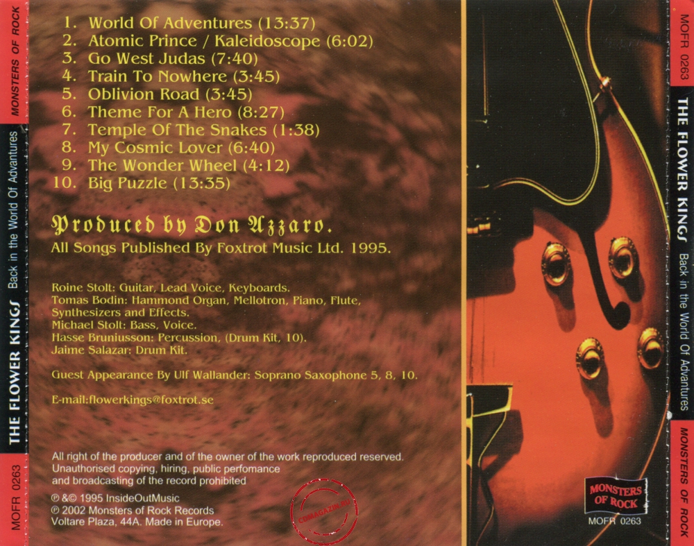 Audio CD: Flower Kings (1995) Back In The World Of Adventures Audio CD: Flower Kings (1995) Back In The World Of Adventures