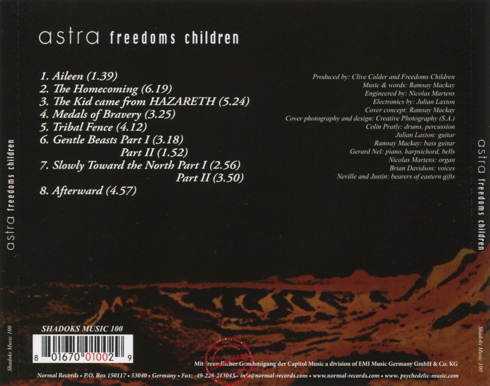 Audio CD: Freedom's Children (1970) Astra Audio CD: Freedom's Children (1970) Astra