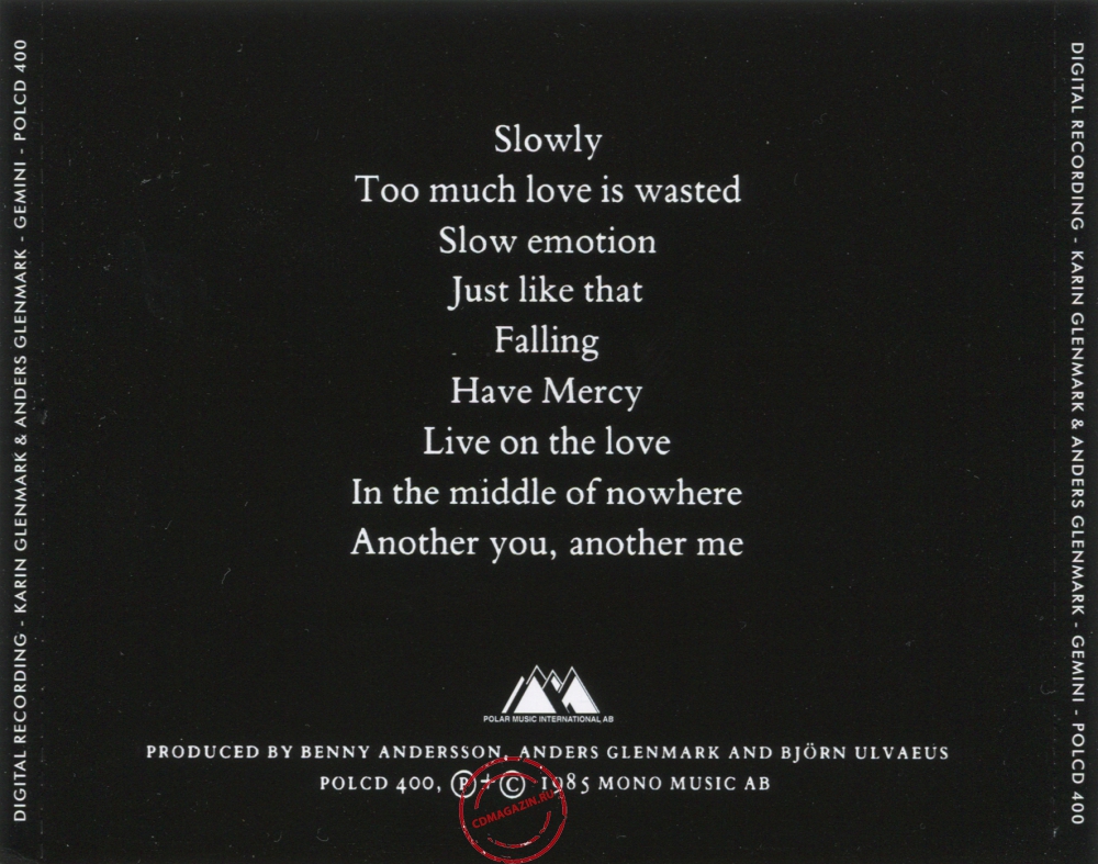 Audio CD: Gemini (5) (1985) Gemini Audio CD: Gemini (5) (1985) Gemini