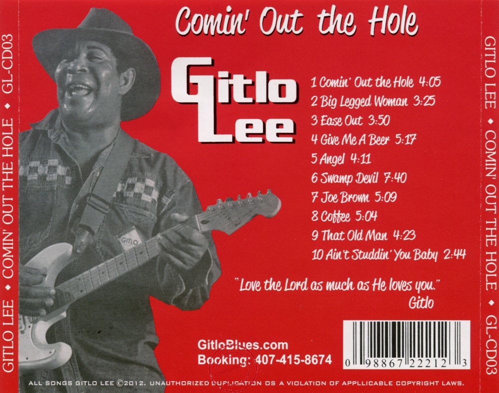 Audio CD: Gitlo Lee (2012) Comin' Out The Hole