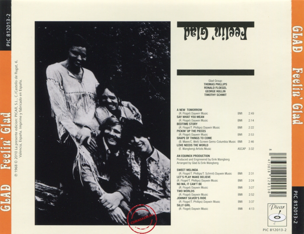 Audio CD: Glad (4) (1968) Feelin' Glad Audio CD: Glad (4) (1968) Feelin' Glad