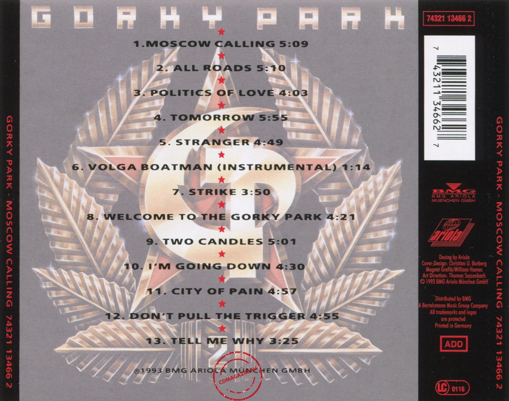 Audio CD: Gorky Park (1992) Moscow Calling