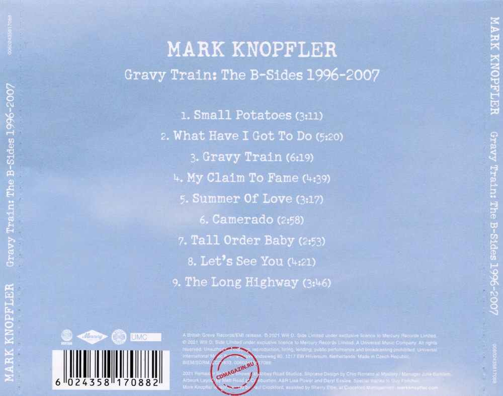 Audio CD: Mark Knopfler (2021) Gravy Train: The B-Sides 1996-2007 Audio CD: Mark Knopfler (2021) Gravy Train: The B-Sides 1996-2007