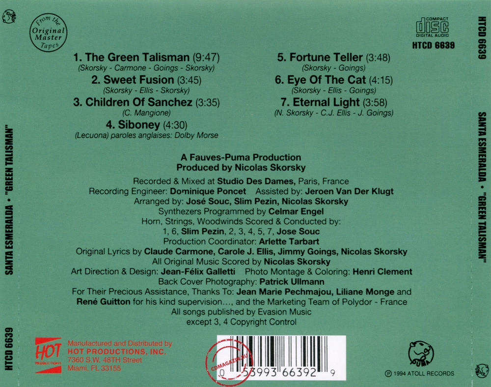Audio CD: Santa Esmeralda (1982) Green Talisman