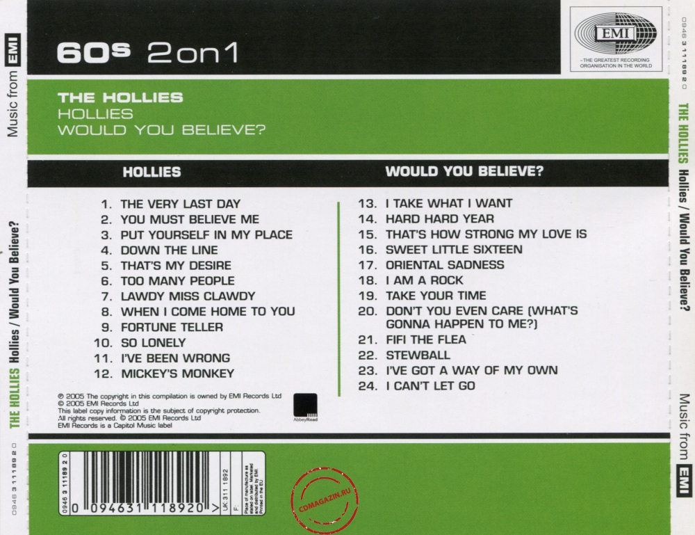 Audio CD: Hollies (1965) Hollies + Would You Believe? Audio CD: Hollies (1965) Hollies + Would You Believe?