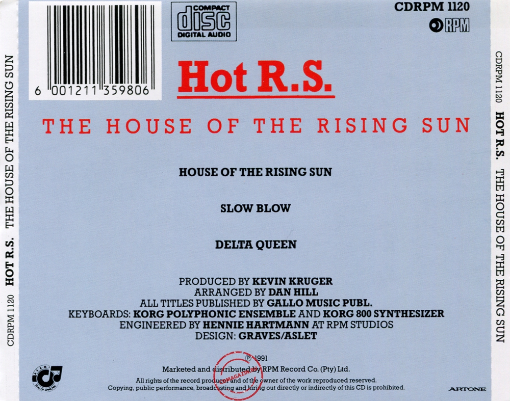 Audio CD: HOT R.S. (1977) The House Of The Rising Sun Audio CD: HOT R.S. (1977) The House Of The Rising Sun
