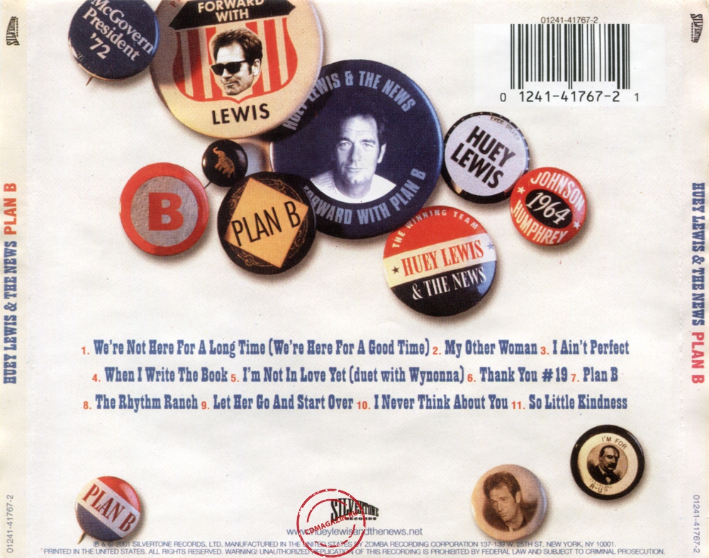 Audio CD: Huey Lewis & The News (2001) Plan B