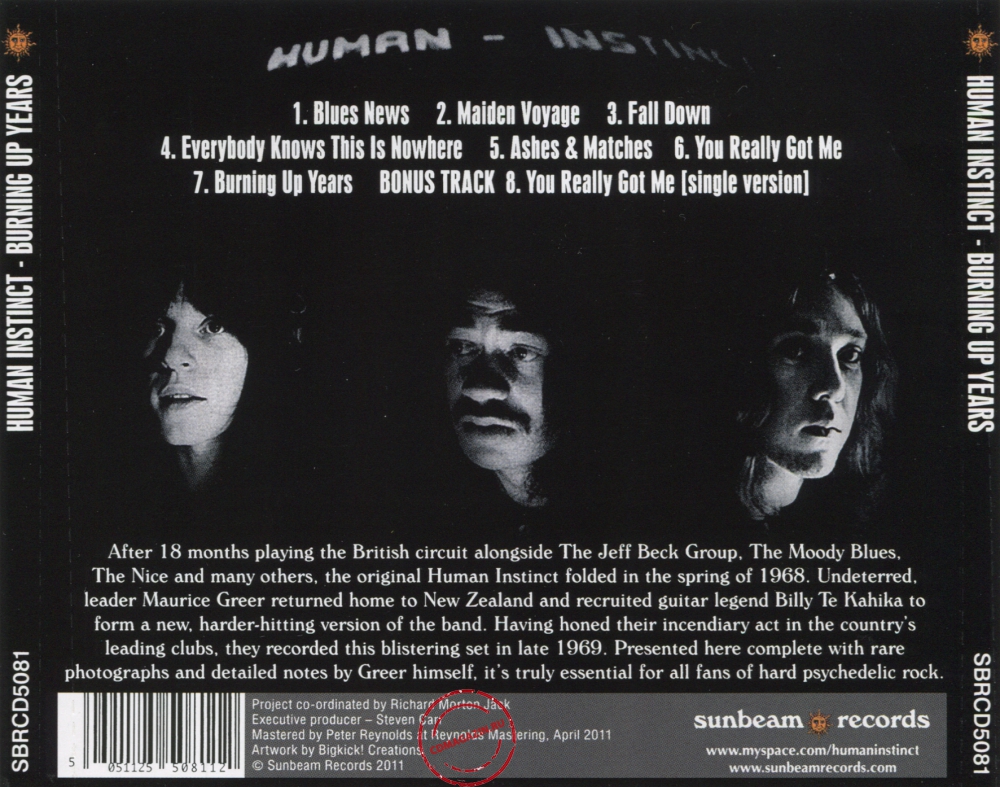 Audio CD: Human Instinct (1969) Burning Up Years
