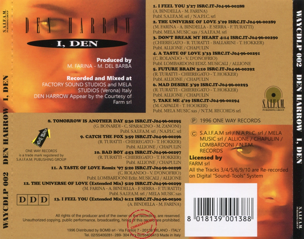 Audio CD: Den Harrow (1996) I, Den Audio CD: Den Harrow (1996) I, Den
