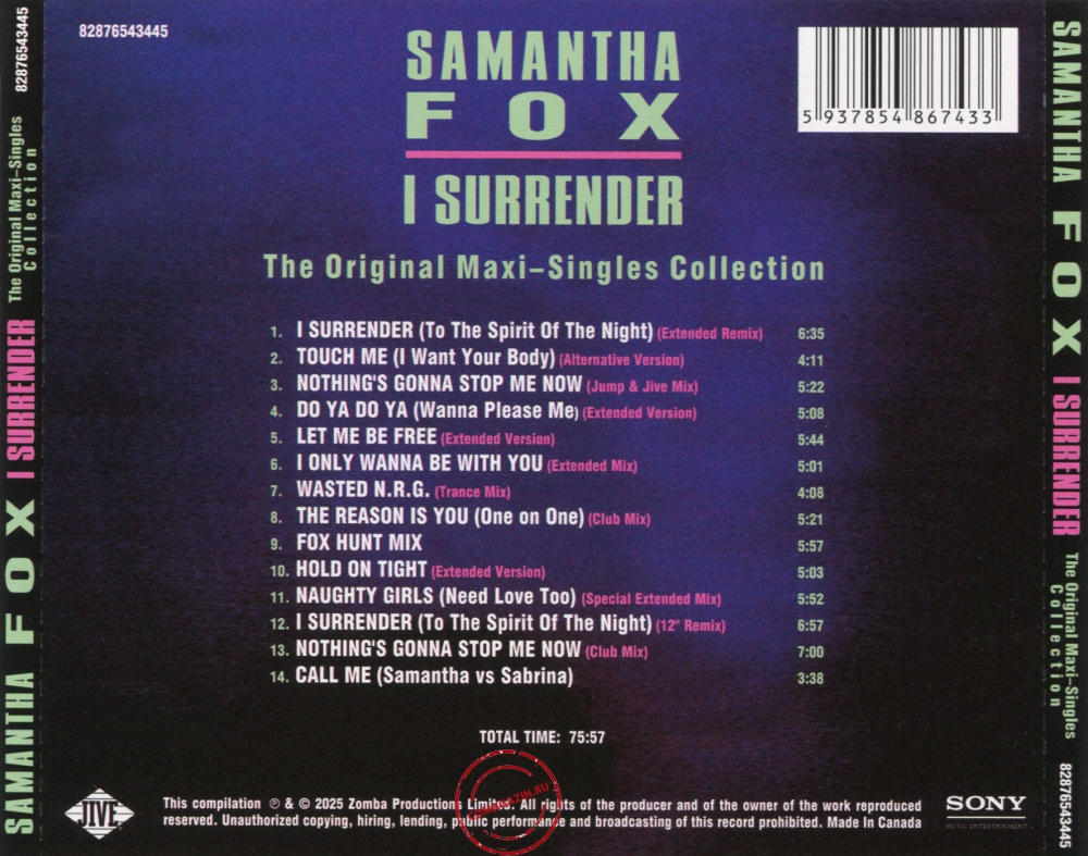 Audio CD: Samantha Fox (2025) I Surrender (The Original Maxi-Singles Collection) Audio CD: Samantha Fox (2025) I Surrender (The Original Maxi-Singles Collection)