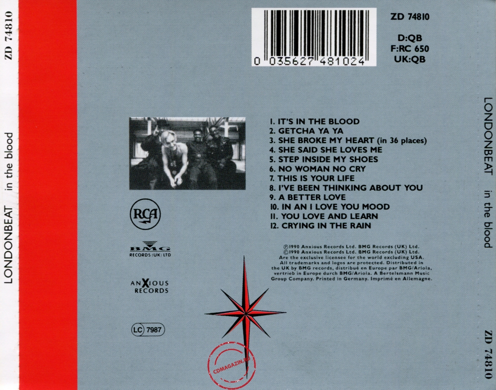 Audio CD: Londonbeat (1990) In The Blood