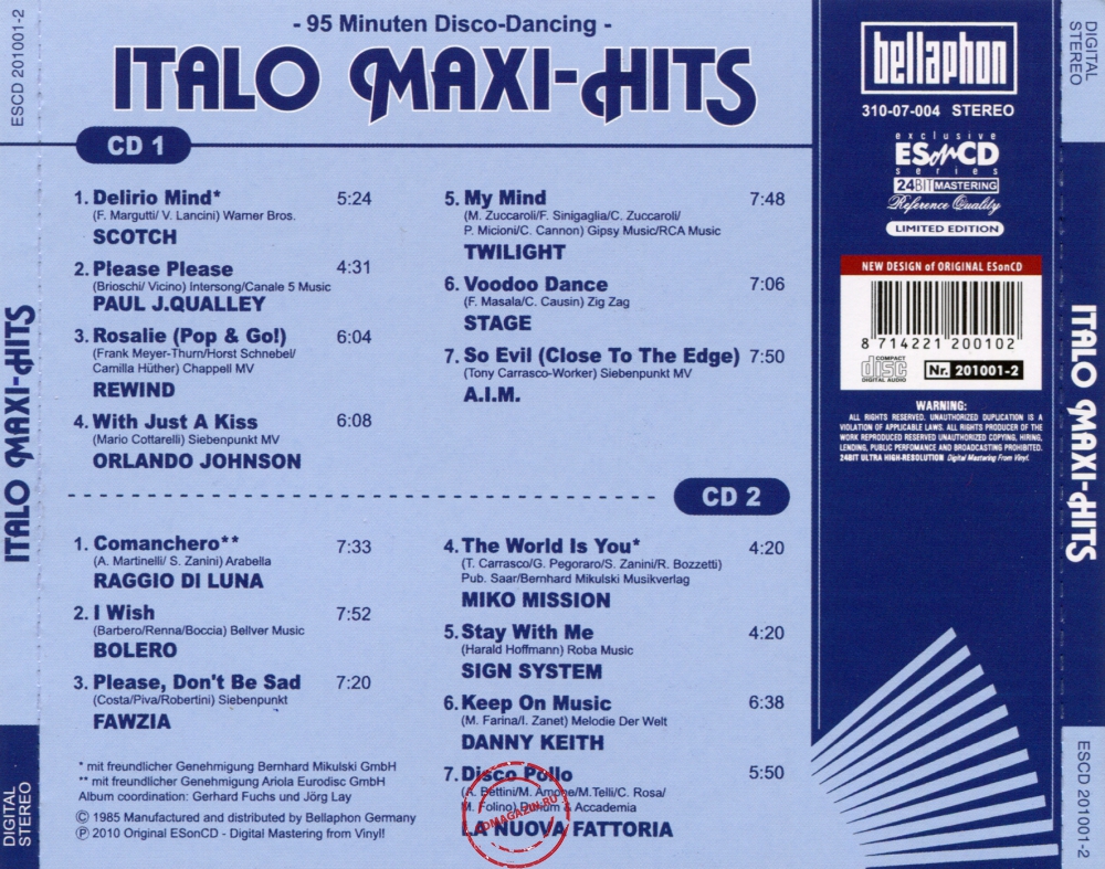 Audio CD: VA Italo Maxi-Hits (1985) Vol. 1