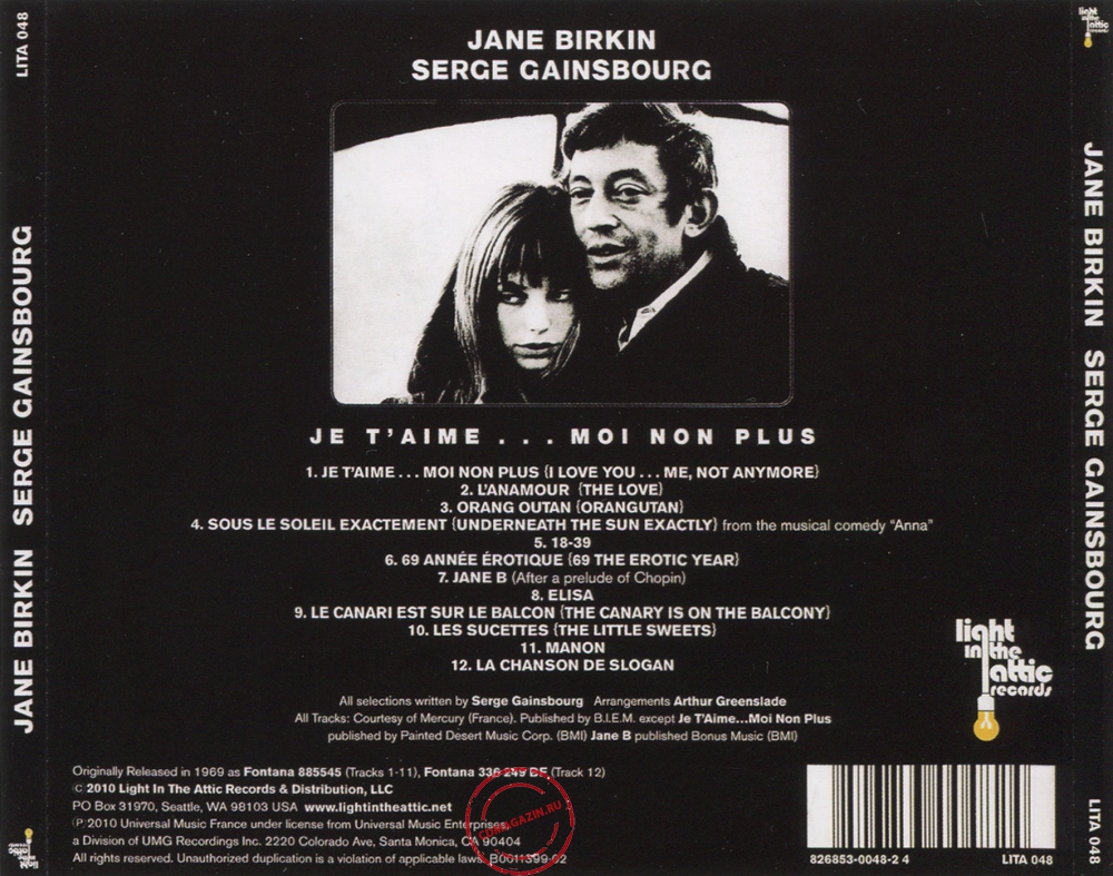 Audio CD: Jane Birkin (1969) Je T'Aime...Moi Non Plus