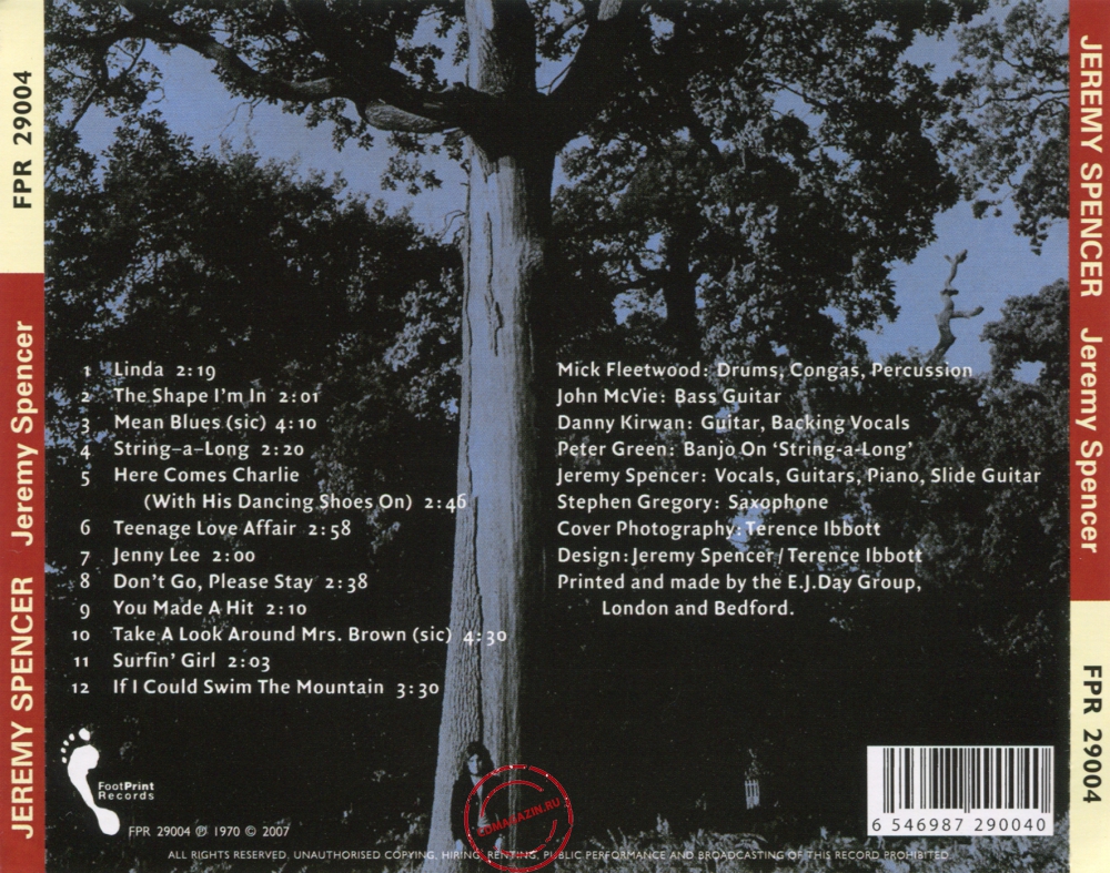 Audio CD: Jeremy Spencer (1970) Jeremy Spencer Audio CD: Jeremy Spencer (1970) Jeremy Spencer