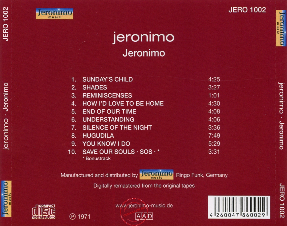 Audio CD: Jeronimo (2) (1971) Jeronimo