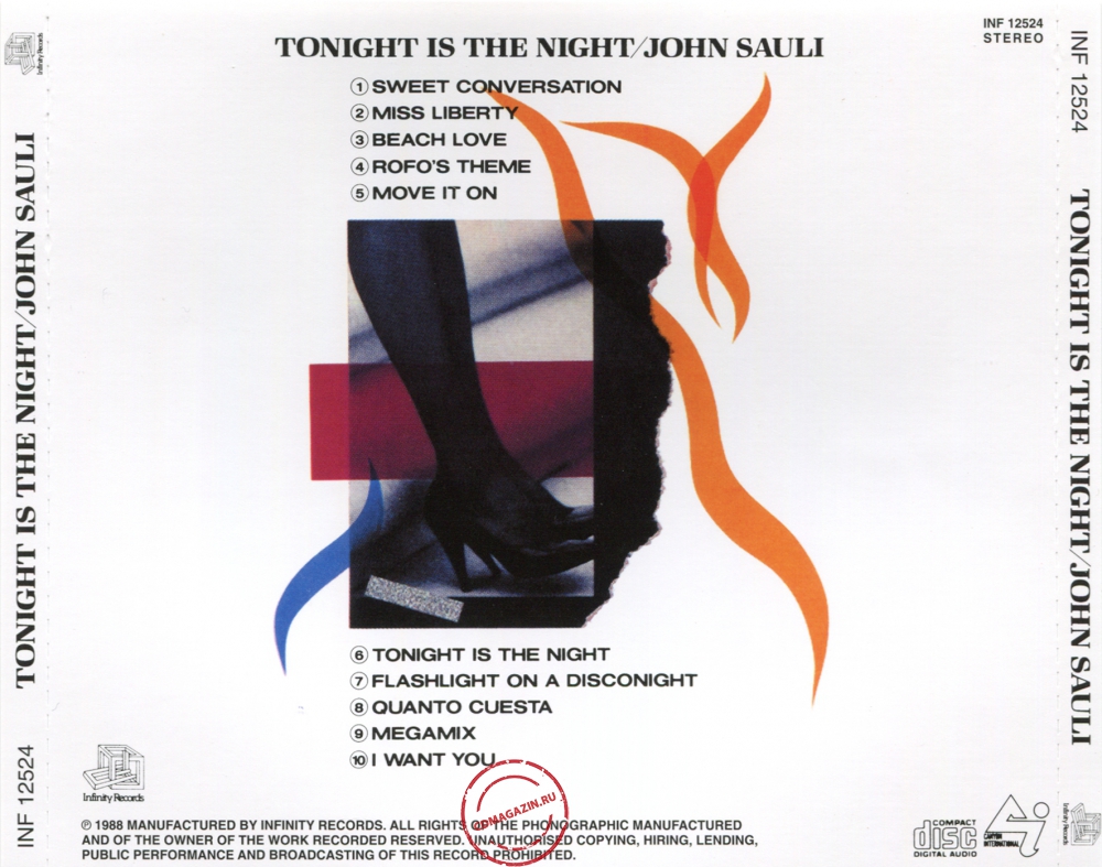 Audio CD: John Sauli (1988) Tonight Is The Night