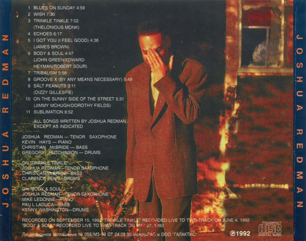 Audio CD: Joshua Redman (1993) Joshua Redman