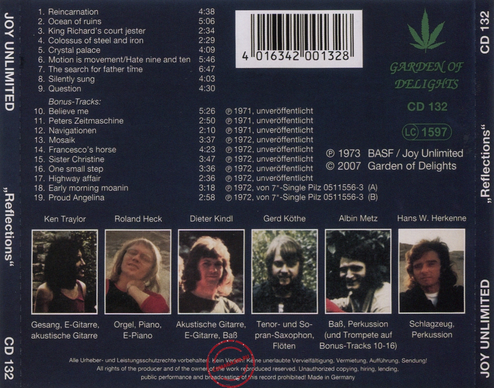 Audio CD: Joy Unlimited (1973) Reflections