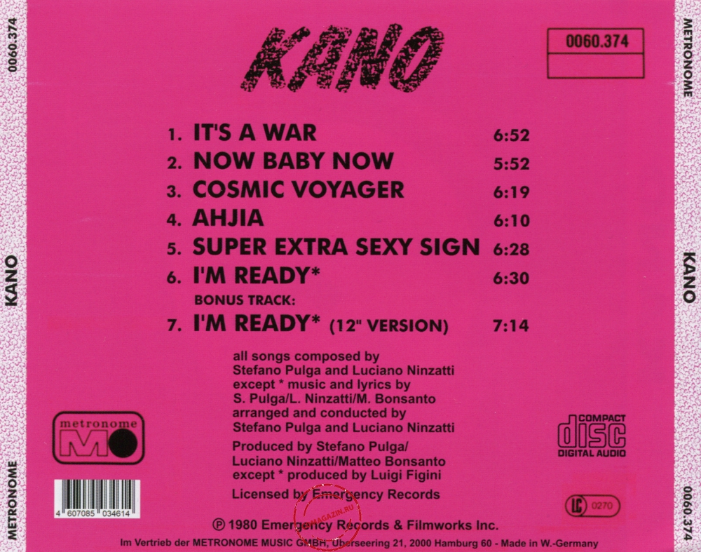 Audio CD: Kano (1980) Kano
