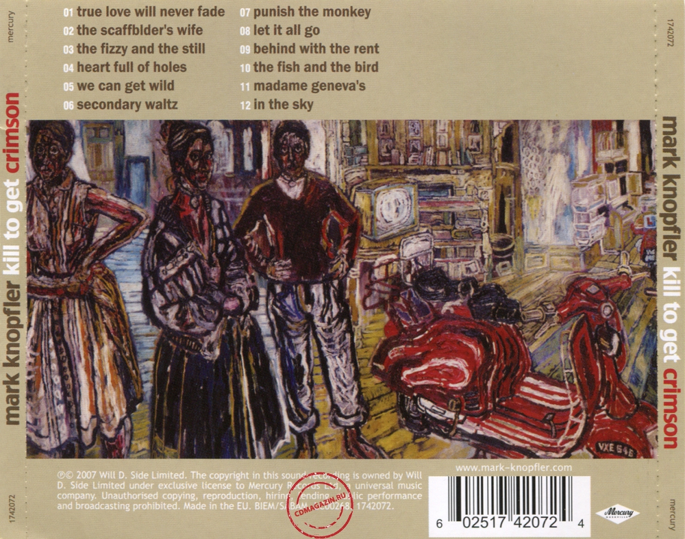 Audio CD: Mark Knopfler (2007) Kill To Get Crimson Audio CD: Mark Knopfler (2007) Kill To Get Crimson