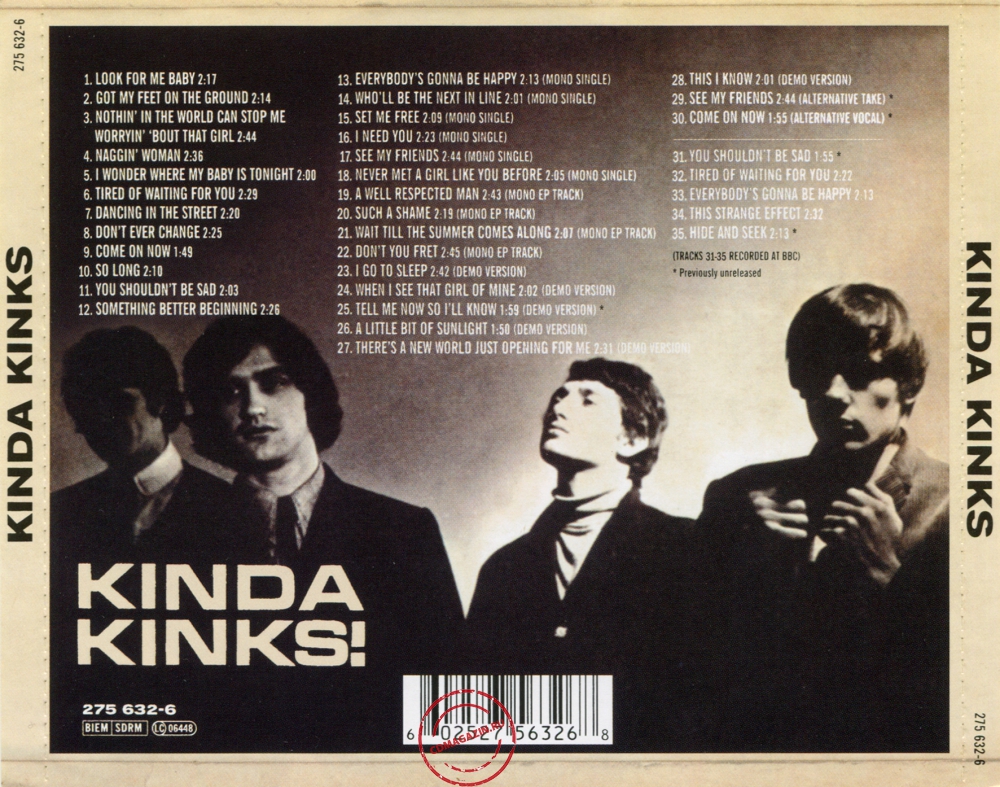Audio CD: Kinks (1965) Kinda Kinks Audio CD: Kinks (1965) Kinda Kinks