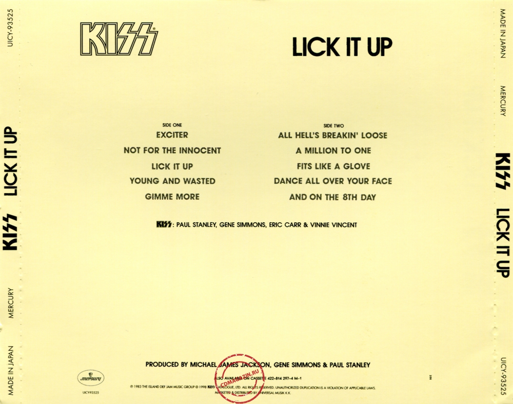 Audio CD: Kiss (1983) Lick It Up Audio CD: Kiss (1983) Lick It Up