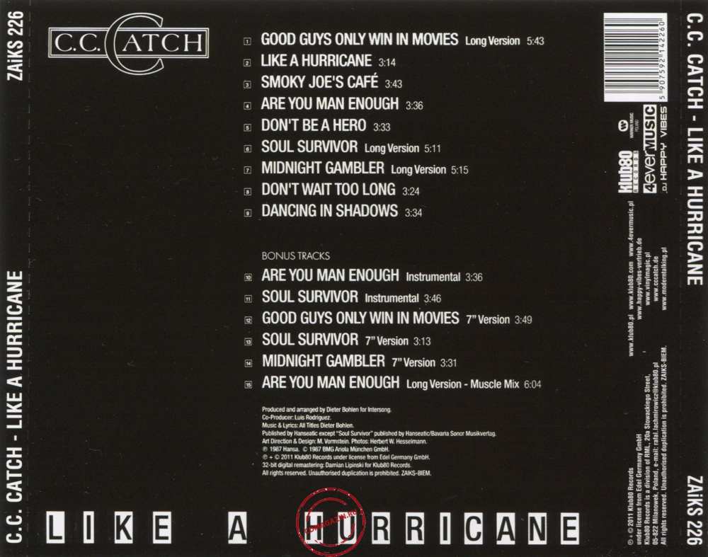 Audio CD: C.C. Catch (1987) Like A Hurricane Audio CD: C.C. Catch (1987) Like A Hurricane