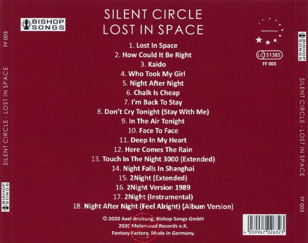 Audio CD: Silent Circle (2019) Lost In Space
