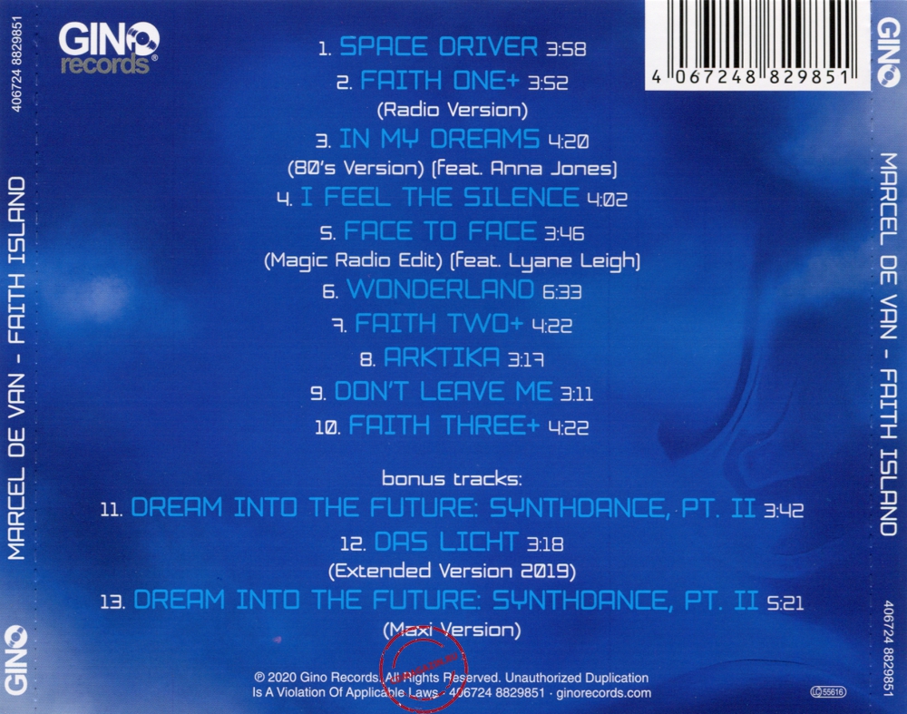 Audio CD: Marcel De Van (2020) Faith Island Audio CD: Marcel De Van (2020) Faith Island