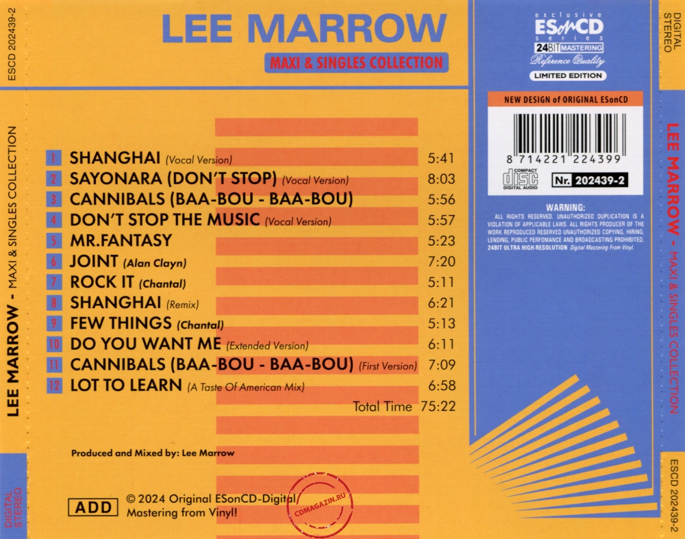 Audio CD: Lee Marrow (2024) Maxi & Singles Collection