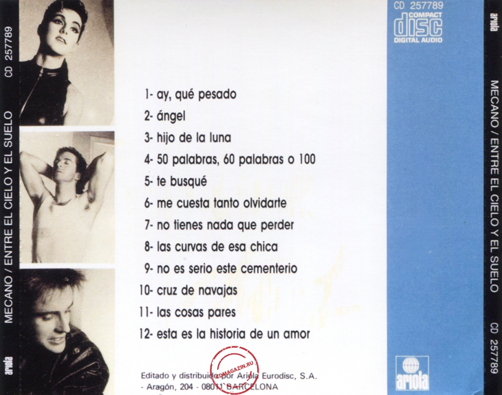 Audio CD: Mecano (1986) Entre El Cielo Y El Suelo