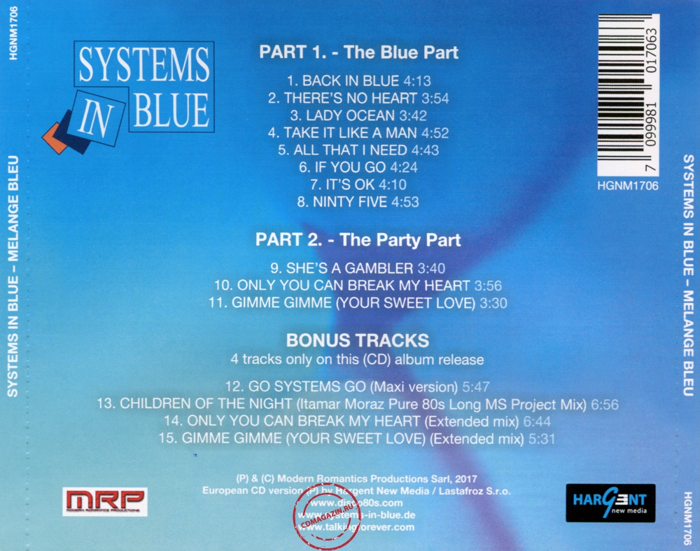 Audio CD: Systems In Blue (2017) Melange Bleu