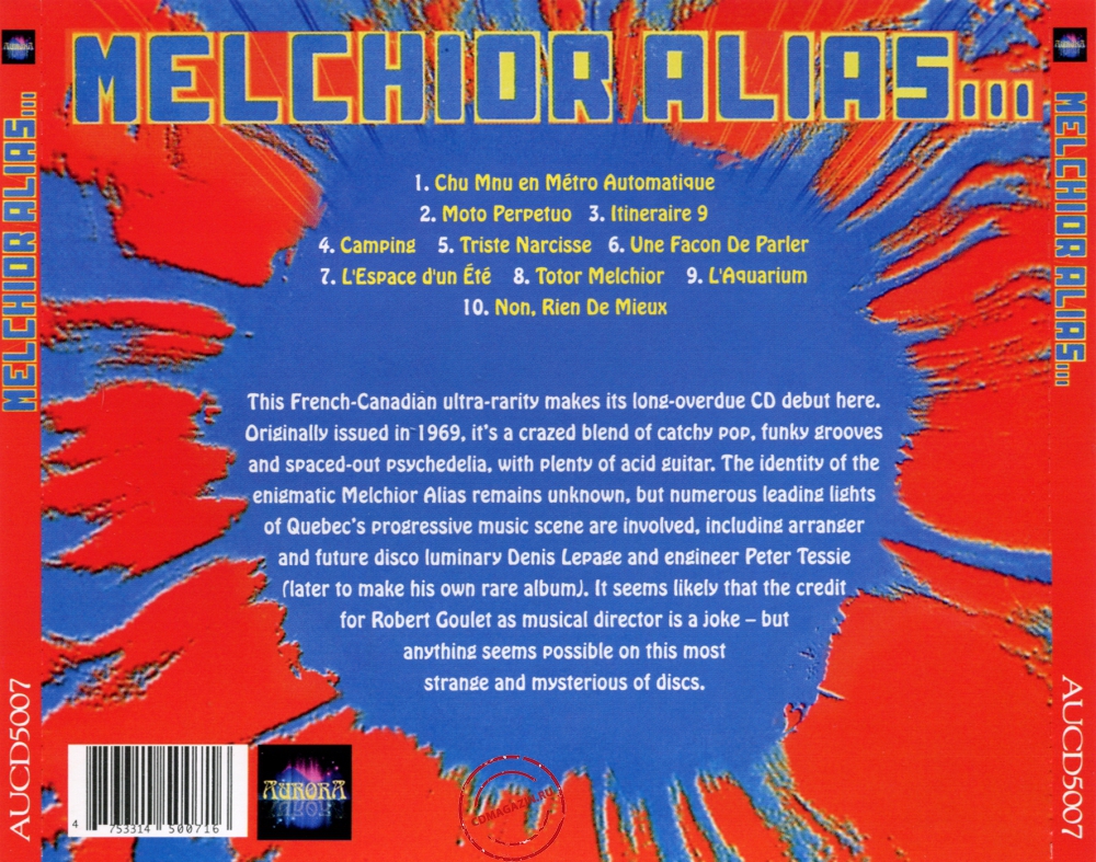 Audio CD: Melchior Alias (1969) Melchior Alias...