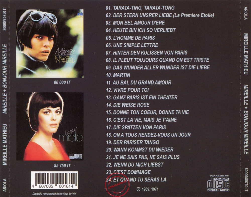 Audio CD: Mireille Mathieu (1969) Mireille + Bonjour Mireille