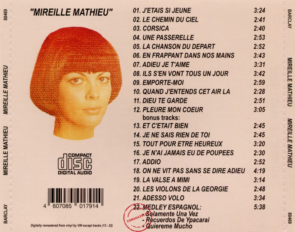 Audio CD: Mireille Mathieu (1972) Mireille Mathieu