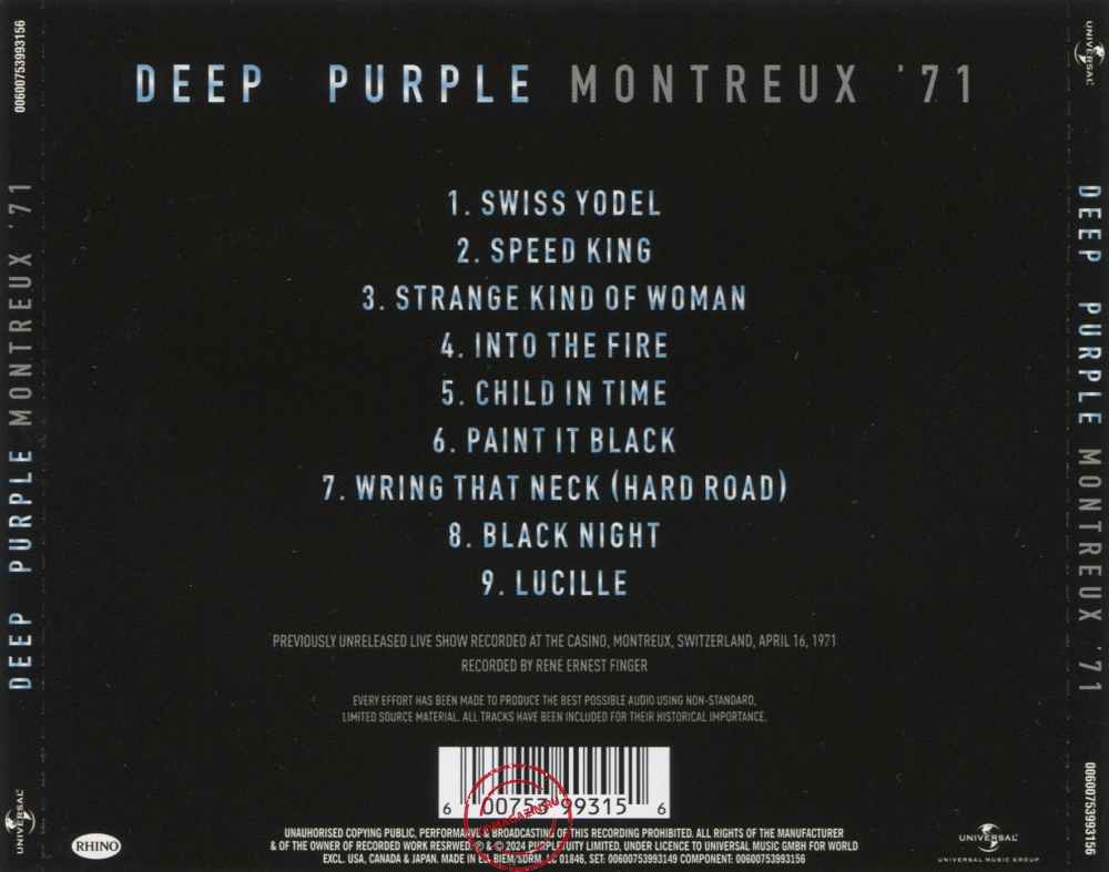 Audio CD: Deep Purple (1971) Montreux '71 Audio CD: Deep Purple (1971) Montreux '71